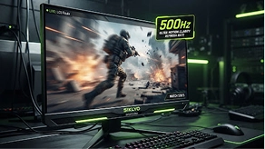 500Hz képfrissítésű gamer monitor pörgős FPS játékkal a képernyőn