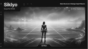 Siklyo E-sports Hírek weboldal felülete egy futurisztikus karakterrel a középpontban